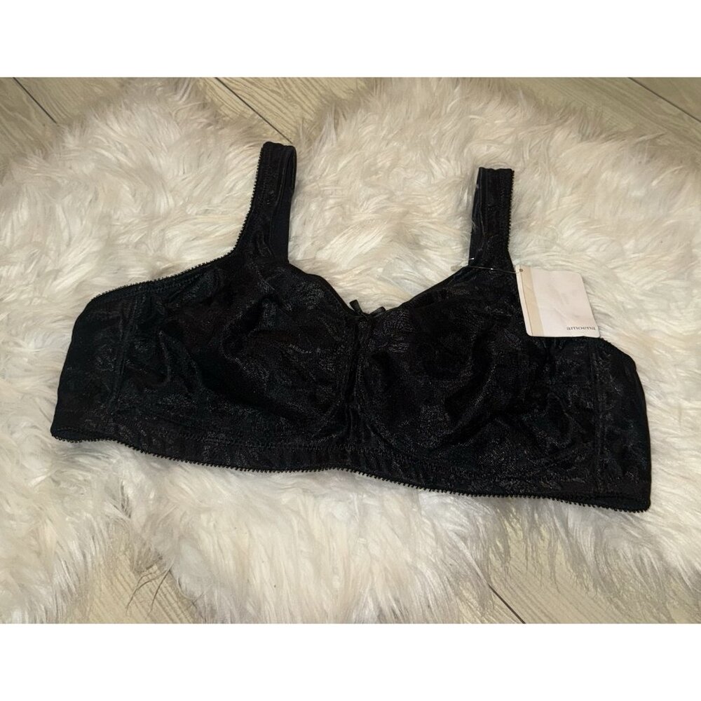 Amoena Ella 2133 Mastectomy Bra Lace Unpadded Wire Free Womens 42B Black New